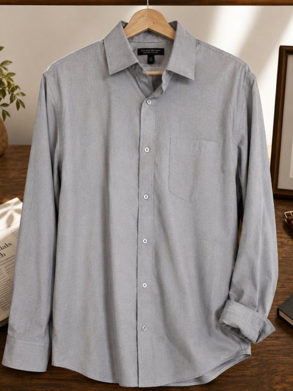 Banana Republic Button Down Shirt Quiet Luxury Office Core Mens Size Tall Large